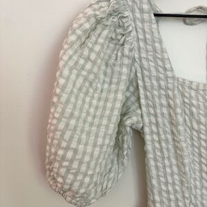 Nasty Gal Green Checkered Midi Dress